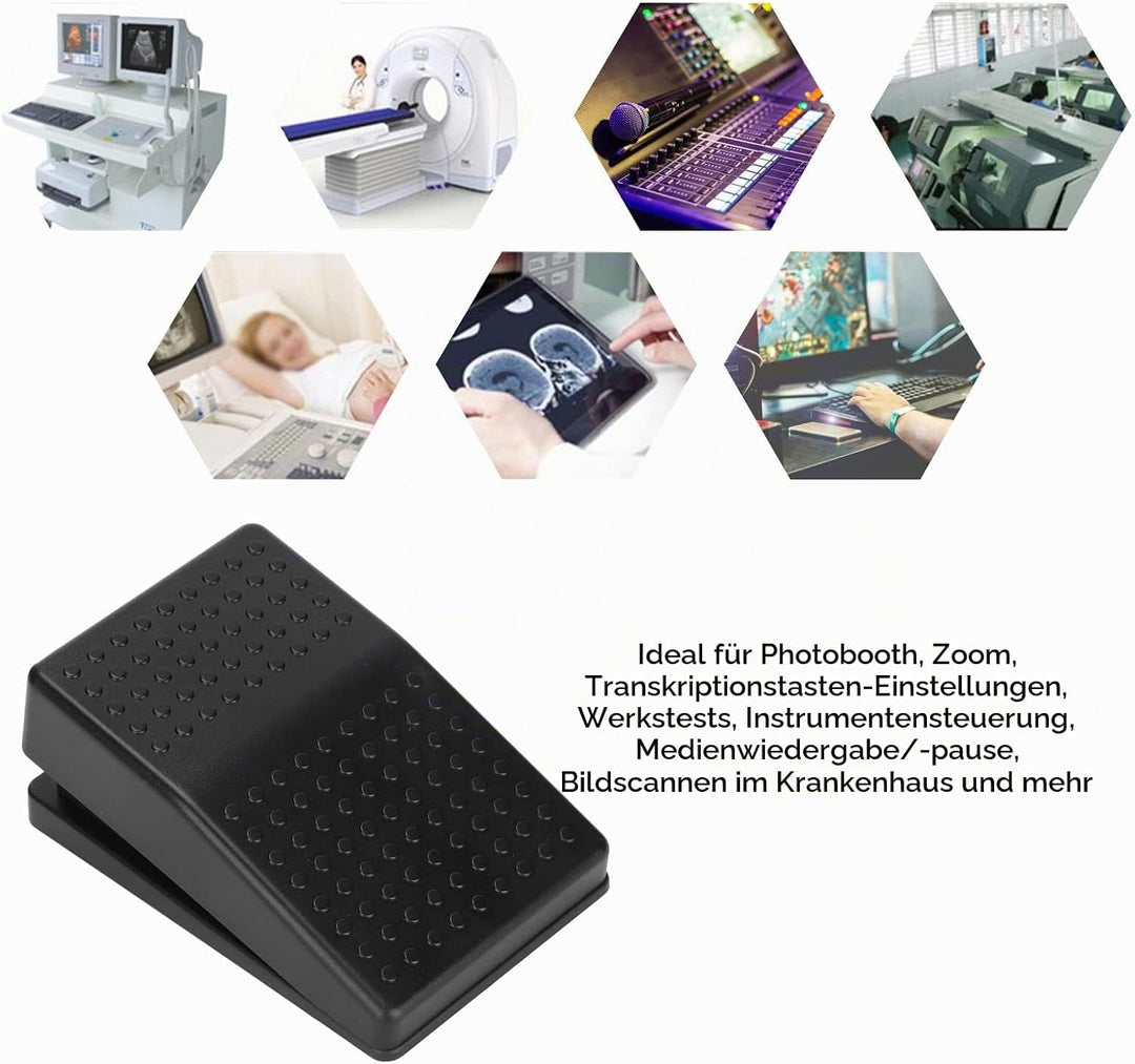 Annadue USB Einzel Fussschalter Aktion Schalter Tastaturpedal, Mechanischer USB Einzelpedalschalter,