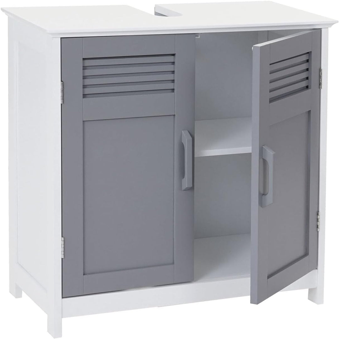 Mendler Waschbeckenunterschrank HWC-A85, Badschrank 60x60x30cm - grau, Grau