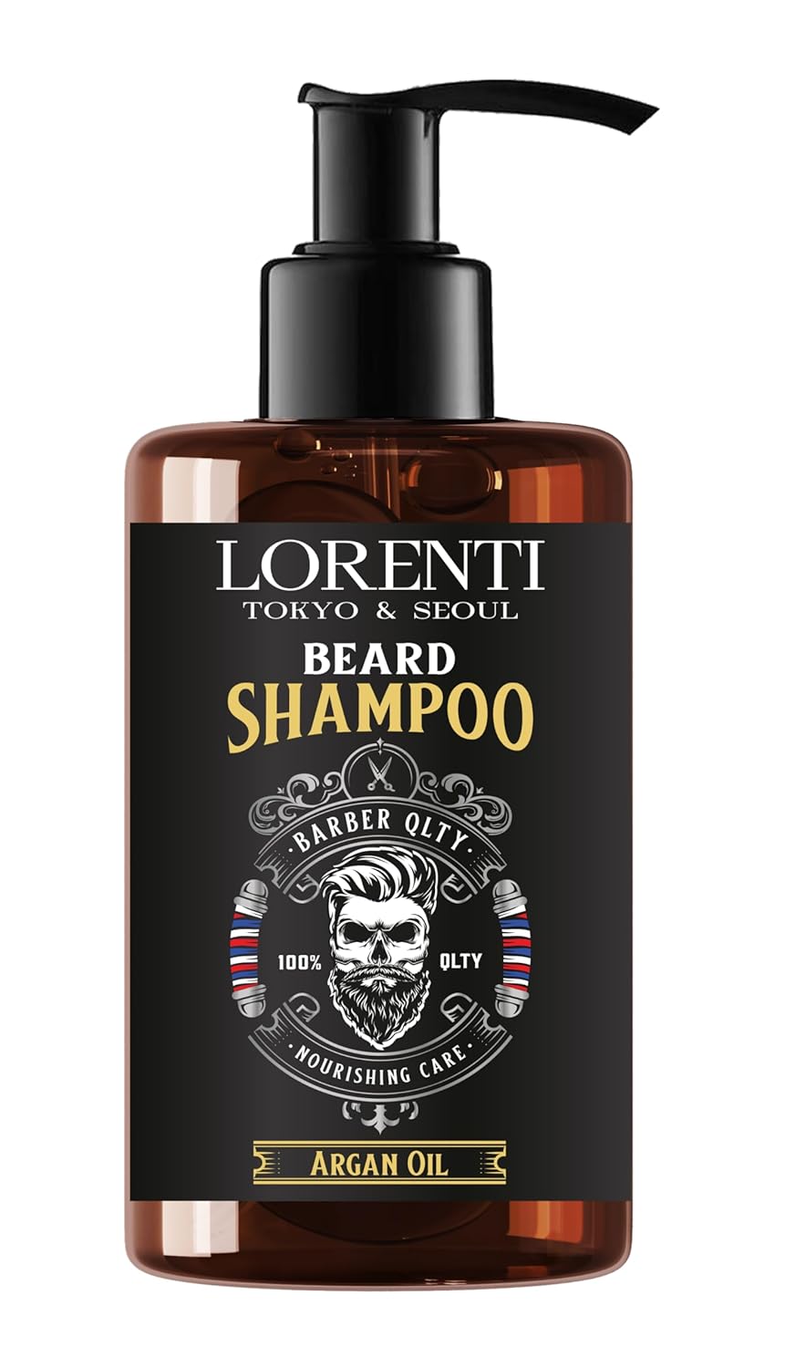 LORENTI TOKYO & SEOUL Argan Barber Bartpflege & Styling Set - Bart Care Kit mit Bartöl, Bartshampoo