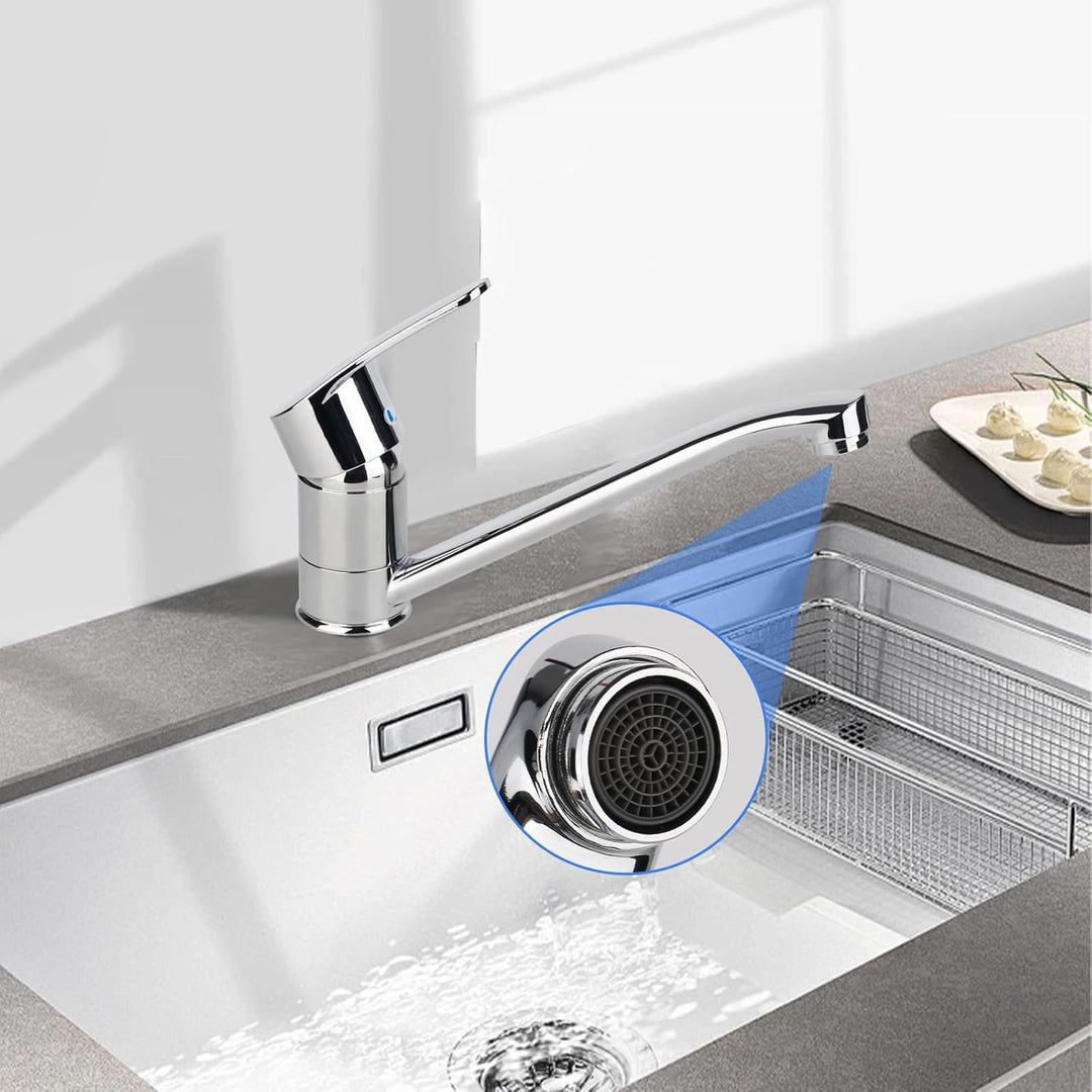 Küchenarmatur 360 ° Drehbar Wasserhahn Schwenkbare Spültischarmatur Küche Armatur Chrom Einhebel Spü