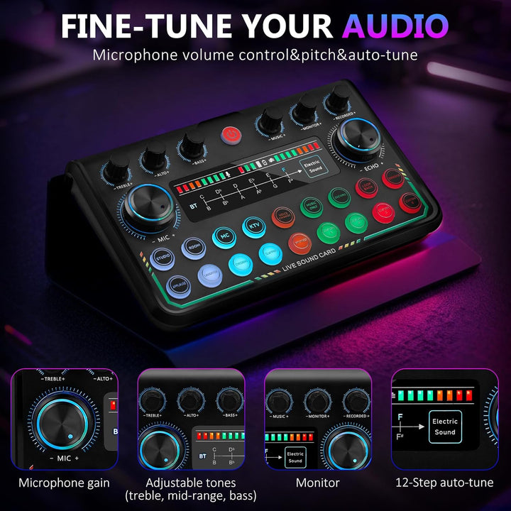 Podcast Mikrofon Bündeln für 2, Streaming-Mikrofon-Podcasting-Kit, DJ-Set-Audio-Interface mit P999ma