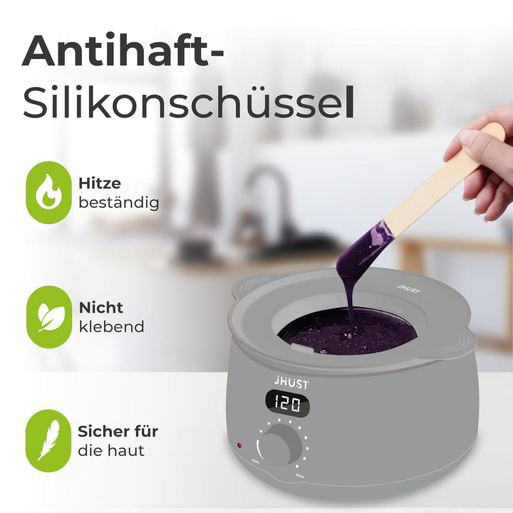 Wachswärmer-Set Grau mit 600 g Wachsperlen und umfangreichem Zubehör, inklusive After-Wax-Spray, Wac