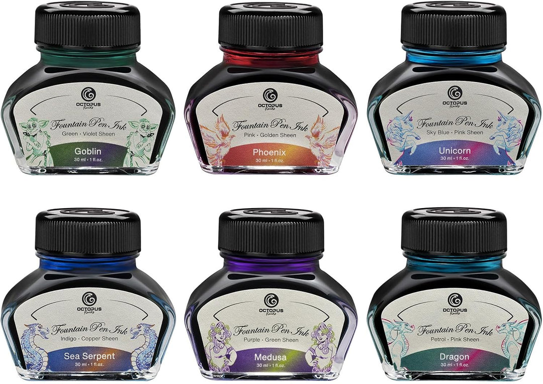 Octopus Fluids Füllhaltertinte Sheen mit Konverter, Goblin, Grün, 30 ml Goblin 30 ml, Goblin 30 ml