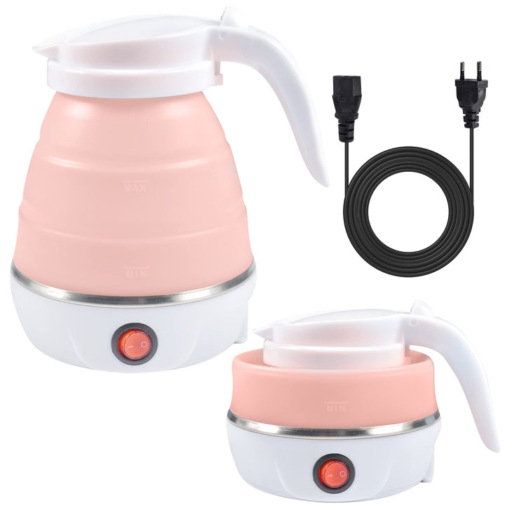 Funmo Faltbarer Wasserkessel, 600 ml Camping Faltbarer Wasserkessel, Elektrischer Silikon Wasserkoch
