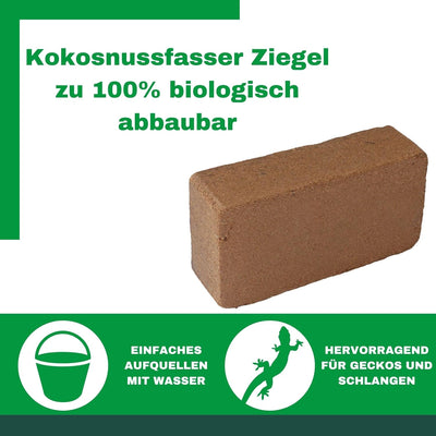 12x Novatool Kokosziegel fein | 96 Liter | gepresste Bio Humusziegel | Terrariumerde |650g 20x5,5x10