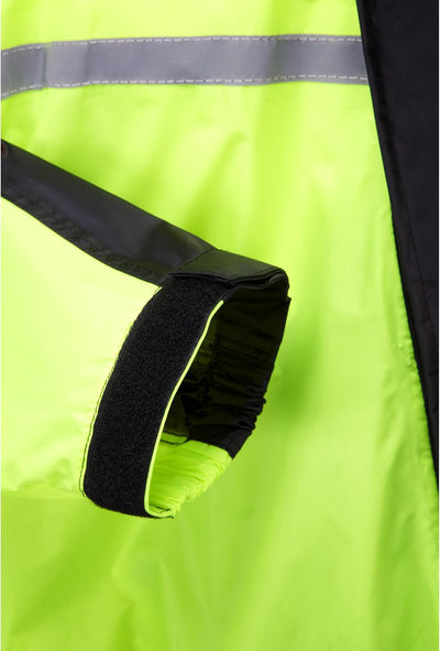 JDC Motorrad Kombi - Regenkombi - 1-Stück - Wasserdichter Regenschutz - Shield - Schwarz Gelb - XXL