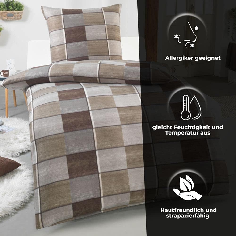 DreamHome Warme Winter Microfaser Thermo Fleece Bettwäsche 135x200 155x220 200x200 Moderne, Grösse:2