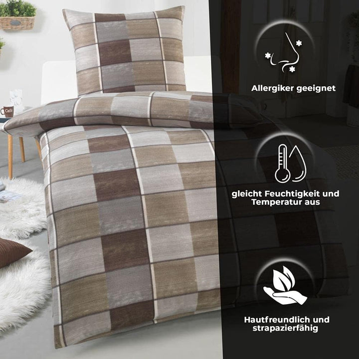 DreamHome Warme Winter Microfaser Thermo Fleece Bettwäsche 135x200 155x220 200x200 Moderne, Grösse:2