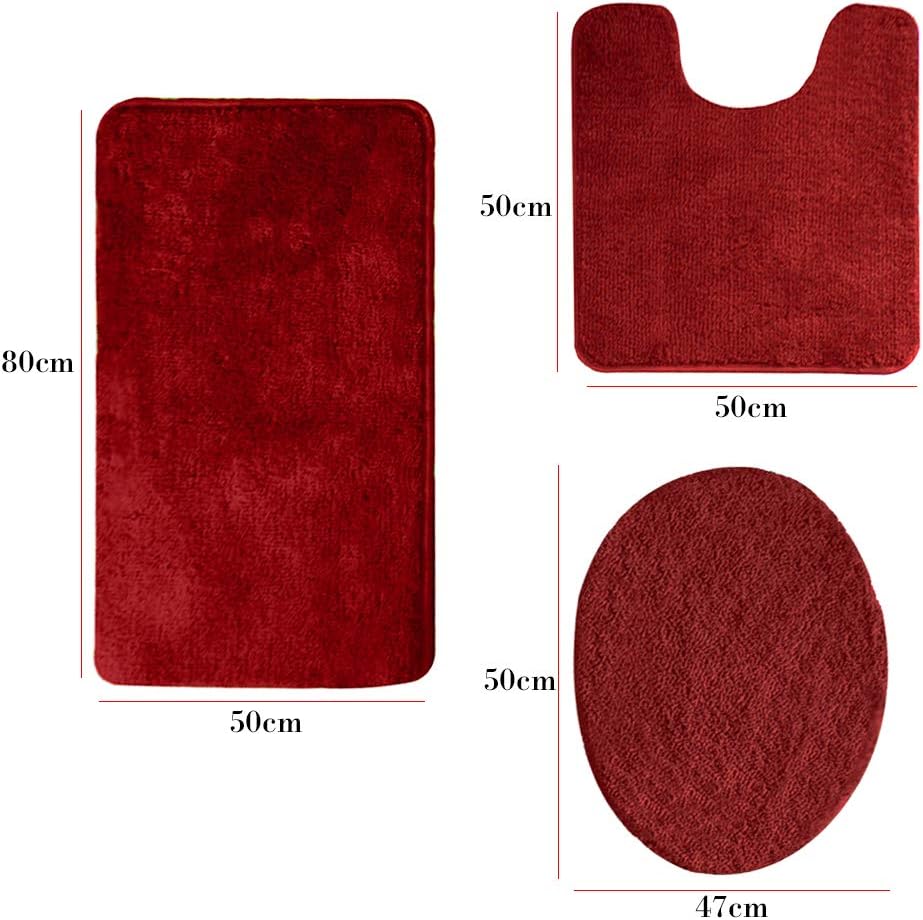 ele ELEOPTION Badezimmer Set, rutschfeste Badematte und WC-Vorleger-Set, schnelltrocknend, weich, wa