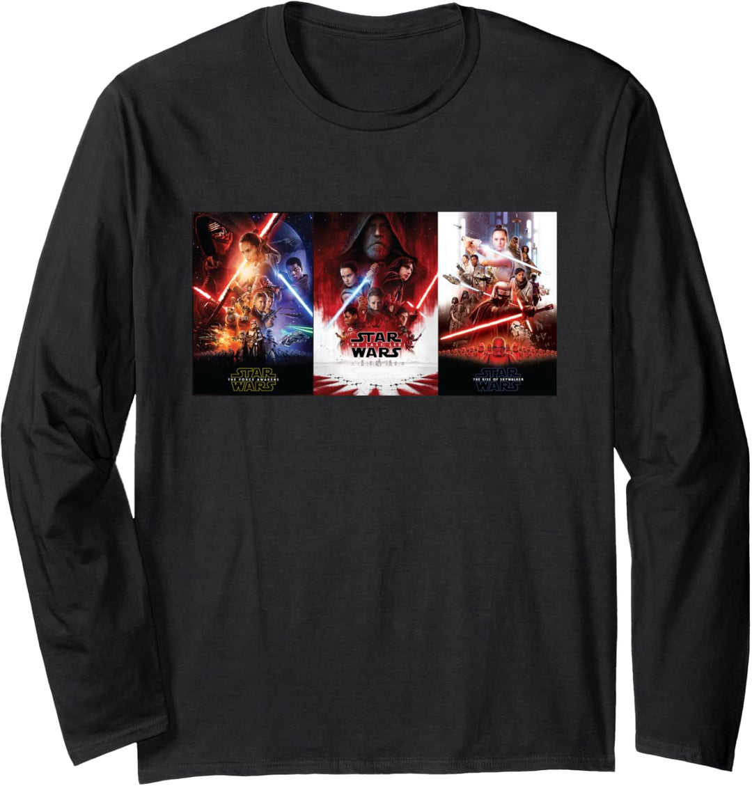 Star Wars New Trilogy Movie Posters Langarmshirt