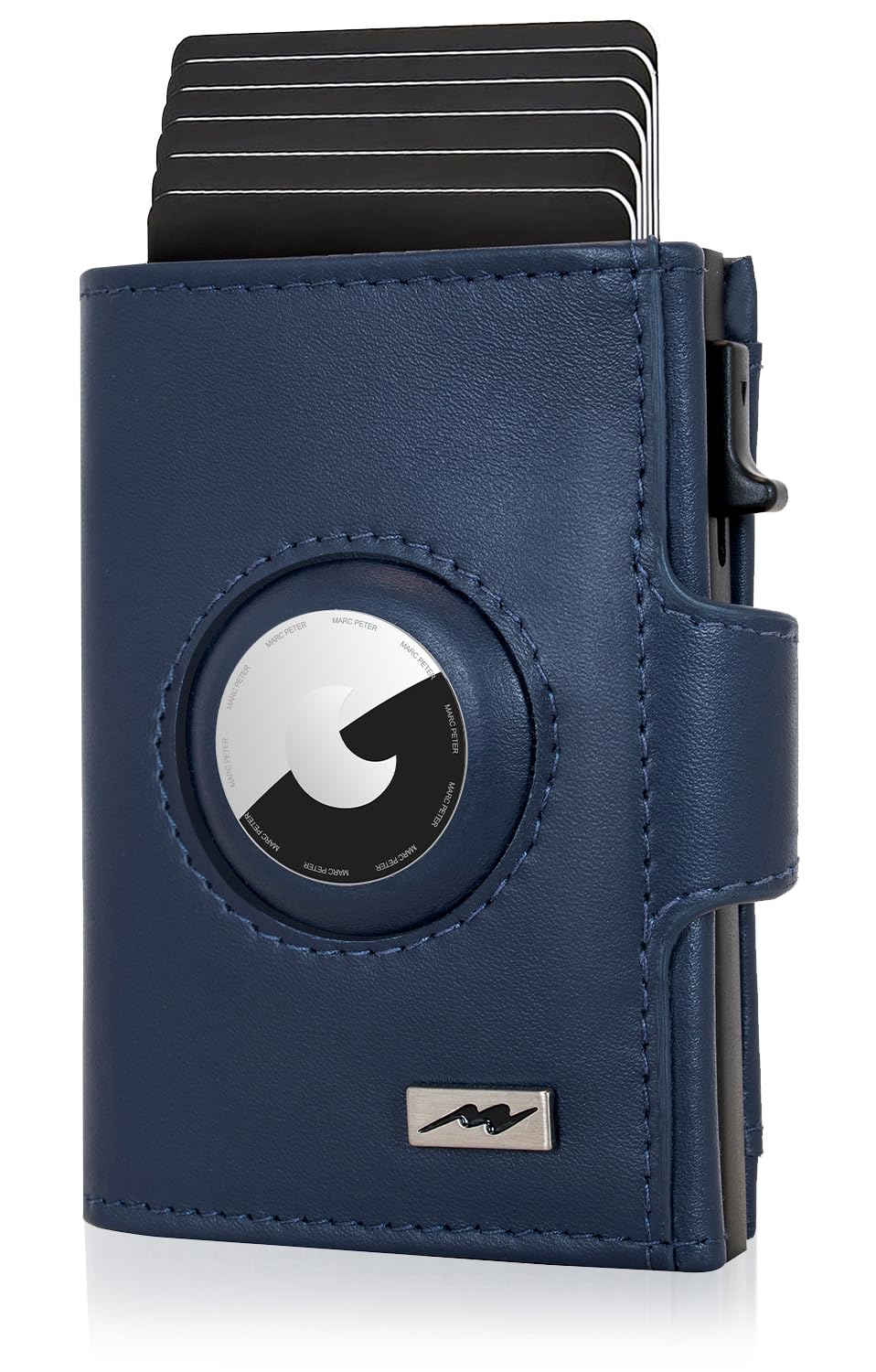 Marc Peter® Chicago Leder Push Air Slim Wallet - Airtag Geldbörse mit Münzfach - RFID Schutz kleines
