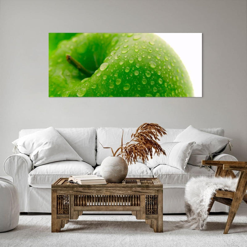 Wandbilder Dekoration Wohnzimmer Apfel Obst Vitamin Gesundheit Panorama Bilder auf Leinwand 120x50cm