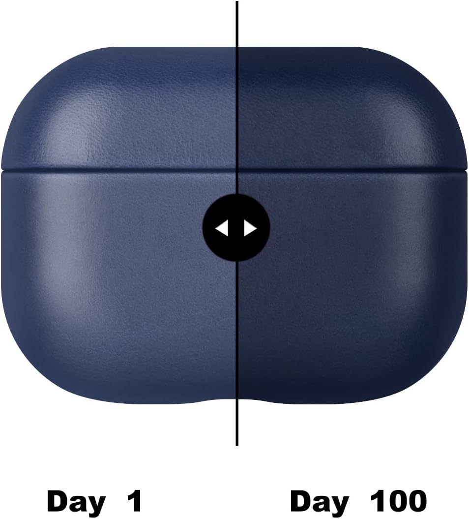 Maogoam für AirPods 4. Generation Case Leder, Echtes Crystal Oil Wax Rindsleder Case Cover für Apple