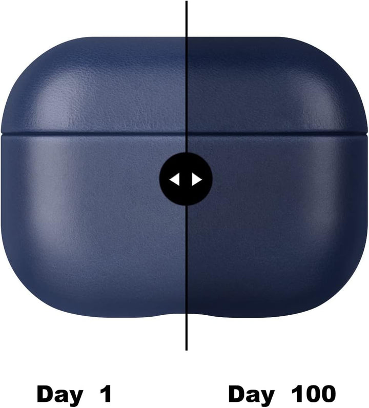 Maogoam für AirPods 4. Generation Case Leder, Echtes Crystal Oil Wax Rindsleder Case Cover für Apple
