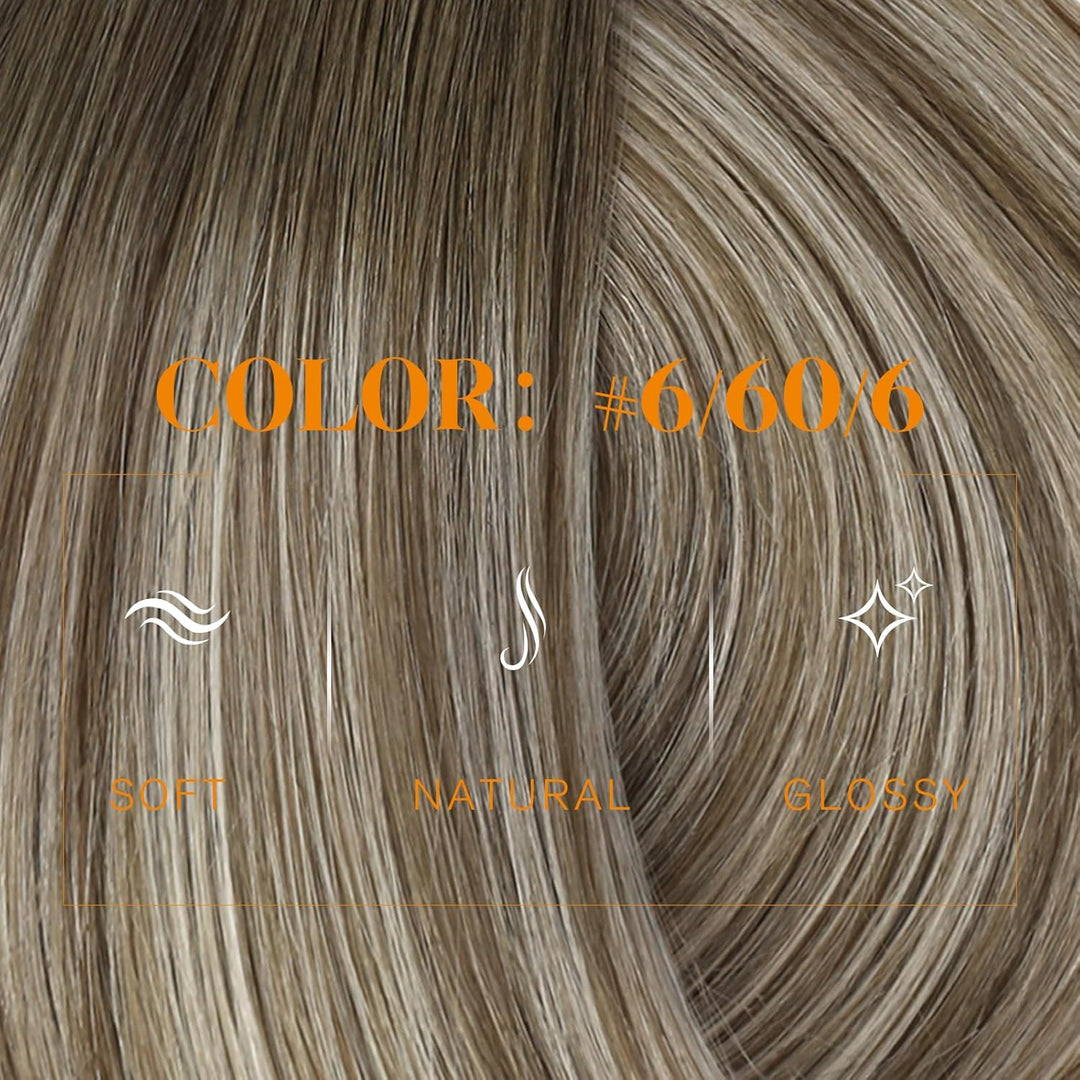 Easyouth Tressen Extensions Echthaar Remy Ombre Blond Tressen Echthaar Mittelbraun Mix Platin Blond