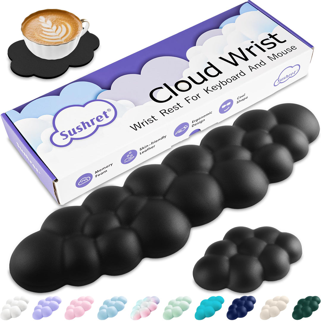 Sushret Wolke Handballenauflage Tastatur, Ergonomisches Wolke Handauflage Tastatur Mit Pu Leder Memo