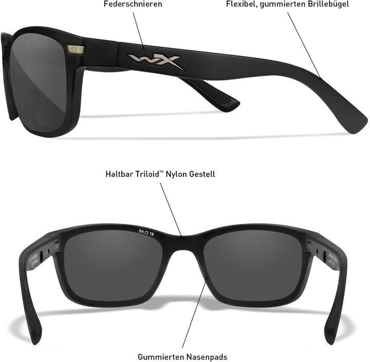 Wiley X │ WX Helix | Sonnenbrille Herren Sonnenbrille Damen │ Polarisiert │ Sport Outdoor Fahrradbri