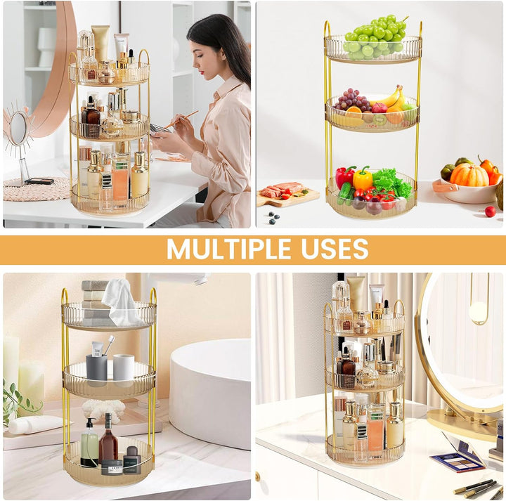 Make Up Organizer,360° drehbarer Makeup Organizer,Skincare Parfüm Organizer,Badezimmer Kosmetik Orga