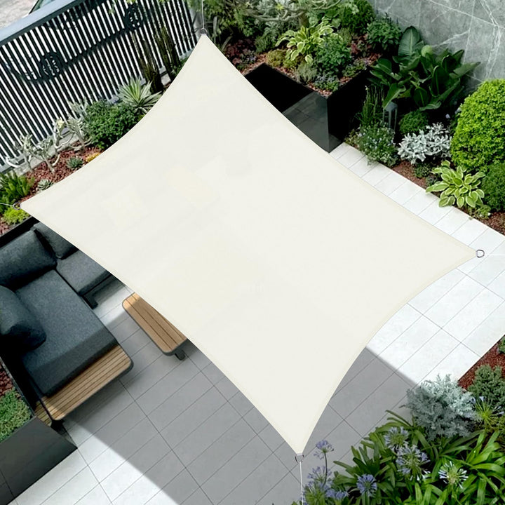 COOL AREA Sonnensegel Wasserdicht Rechteckig 2x4m Sonnenschutz 95% UV Schutz Windschutz,Wasserabweis