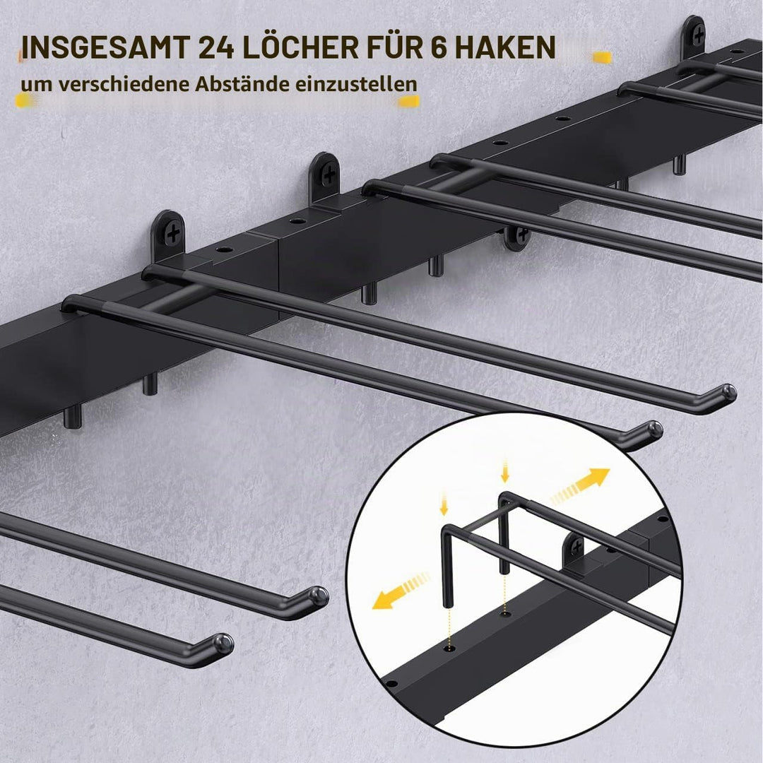 Bomclap Garagen Gerätehalter 46 inch, Metall Wandhaken 12 Haken Werkzeugregal Wand Werkzeughalter fü