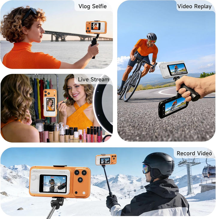 7RYMS Qshot V2 PRO Kabelloser Selfie-Monitor für iPhone 17/16 & Android, Magnetischer Smartphone Rüc