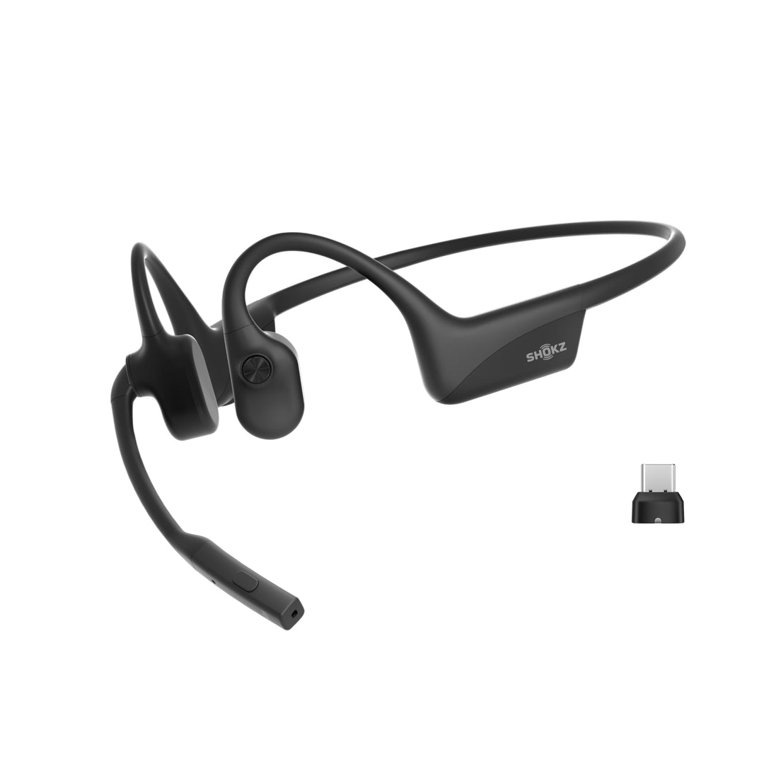 SHOKZ OpenComm2 UC 2025 Upgrade USB-C kabelloses Knochenschall PC Headset, Bluetooth Open-Ear Kopfhö