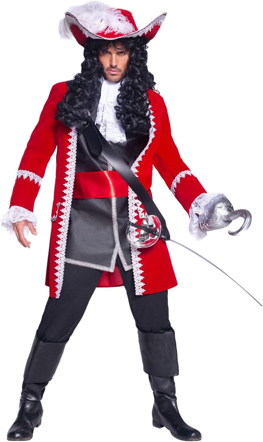 Smiffys Deluxe Authentic Pirate Captain Costume, Red Halloween und Karneval