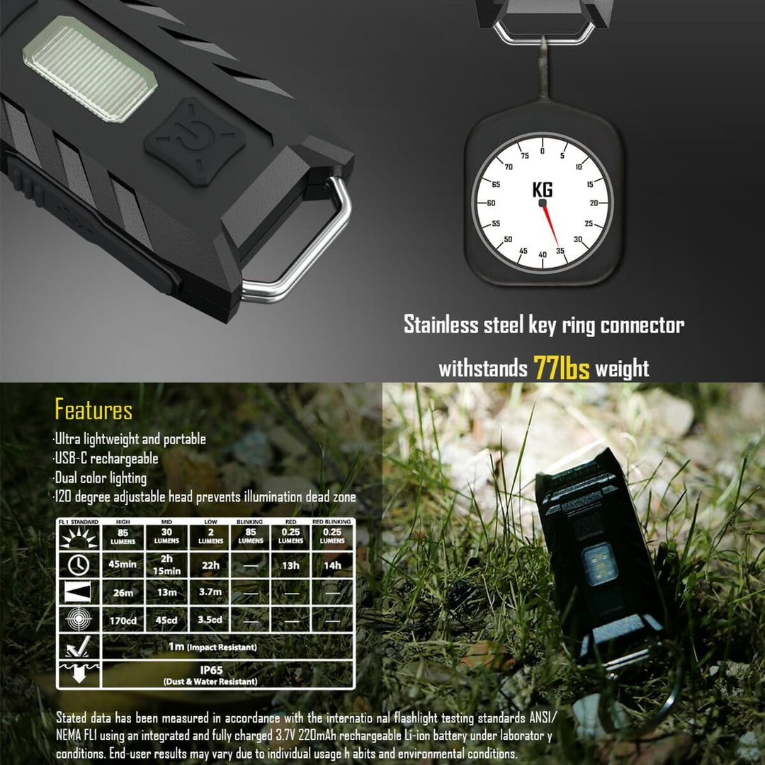 Nitecore THUMB UV - 45 Lumen, über USB aufladbar, Lampenkopf verstellbar, UV-Licht