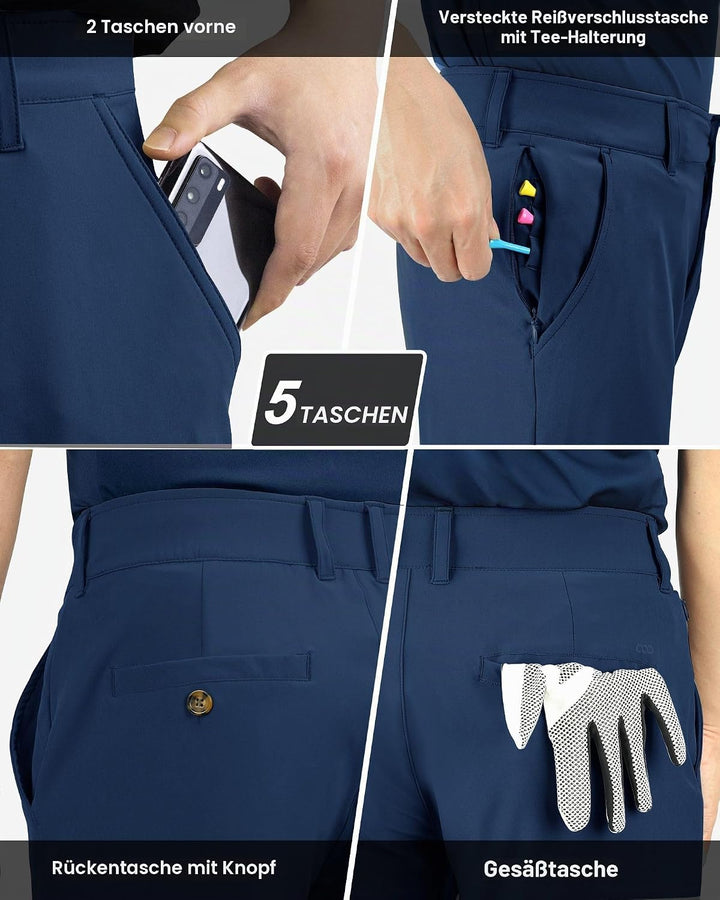 33,000ft Herren Golfhosen Atmungsaktive Stretch Hose für Männer Schnelltrockende Stretch Lange Golfh