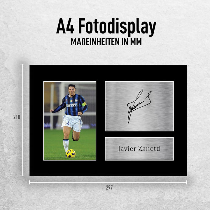 HWC Trading A4 Javier Zanetti Inter Mailand Gifts Autogramm-Bild für Fussballfans und Fans (ungerahm
