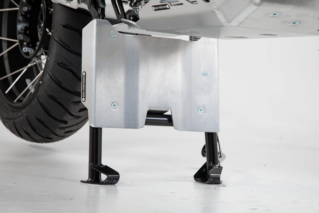SW-Motech Motorschutz-Verlängerung am Hauptständer - Silbern. BMW R1200GS (12-), R1250GS (18-).