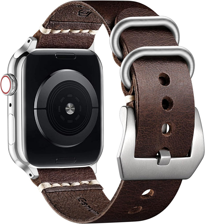 Bandsie Lederarmband kompatibel mit Apple Watch Armband 41mm 40mm 38mm für Männer/Frauen, Klassisch