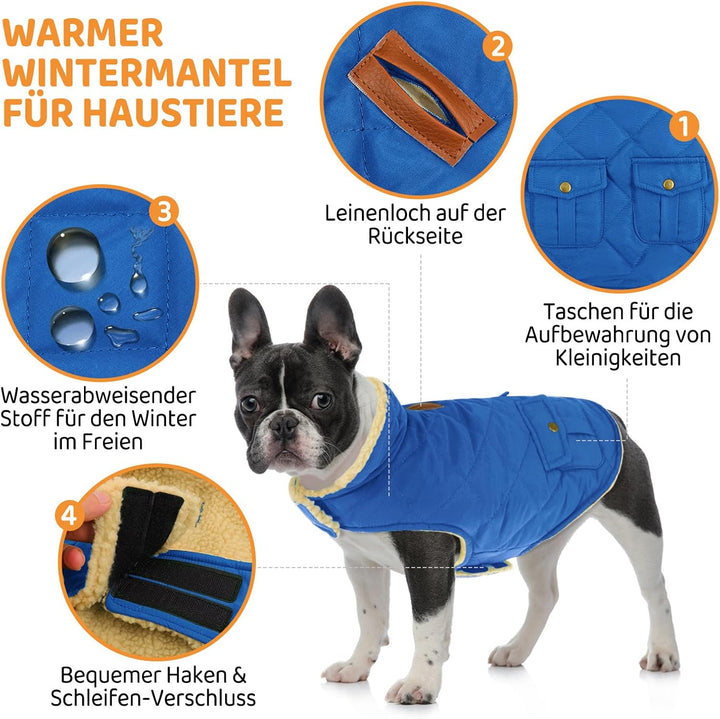 Queenmore Hundejacke Mittelgrosse Hunde Hundemantel Winter Warme Wintermantel Hund Wasserdicht Quilt