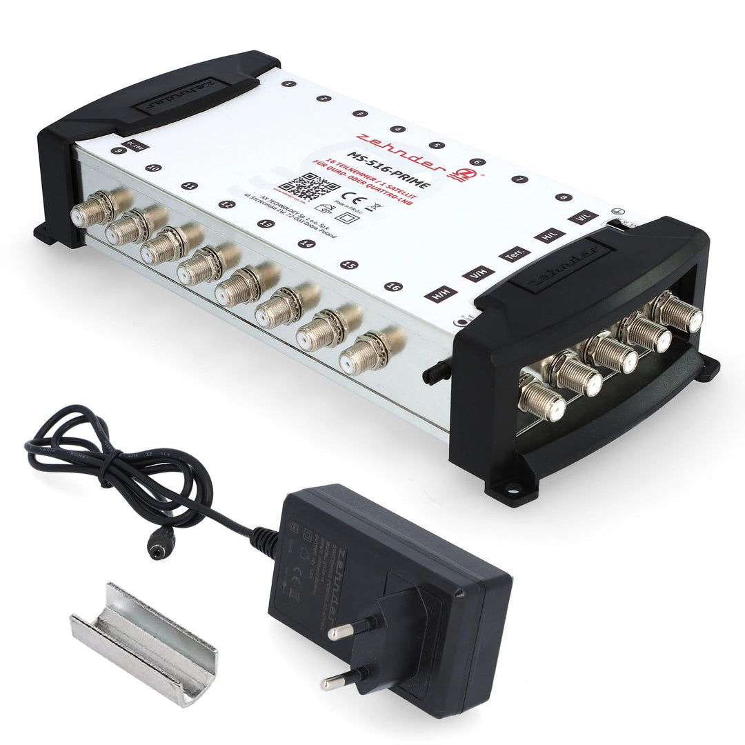 Zehnder 5/16 Multischalter 16 Teilnehmer 1 Satellit - Regelbare Terrestrik - Quattro und Quad LNB ge