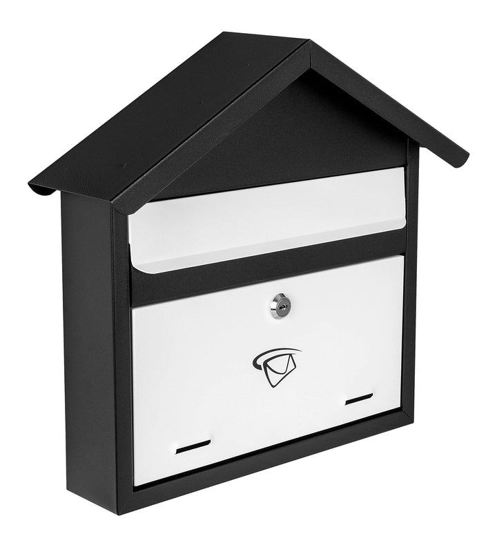 ADGO Modern Black &amp; White Edition Stylisch Briefkasten 365 mm x 400 mm x 75 Wandmontiert Wasserdicht