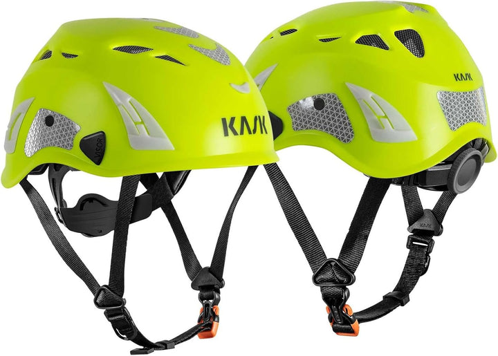 KASK Schutzhelm Superplasma AQ HI VIZ - Arbeitsschutzhelm, Drehrad, Reflexstreifen, EN 397 Gelb, Gel