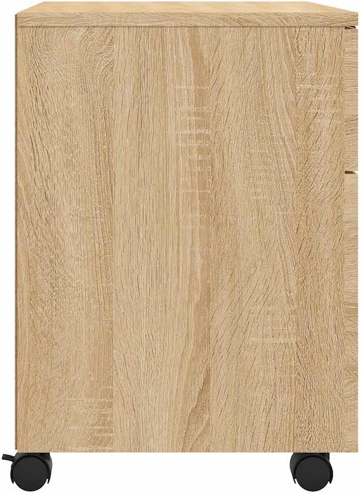 vidaXL Mobiler Aktenschrank mit Rollen Sonoma-Eiche 45x38x54 cm, Schreibtischschrank, Schreibtischor