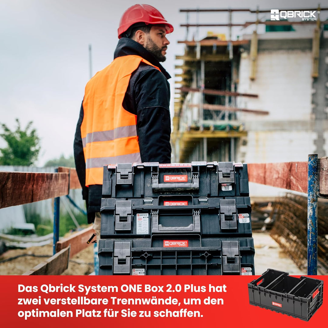 Qbrick System Werkzeugkoffer Werkzeugkasten Leer Werkzeugkiste Box Behälter ONE Box 2.0 Plus Schwarz