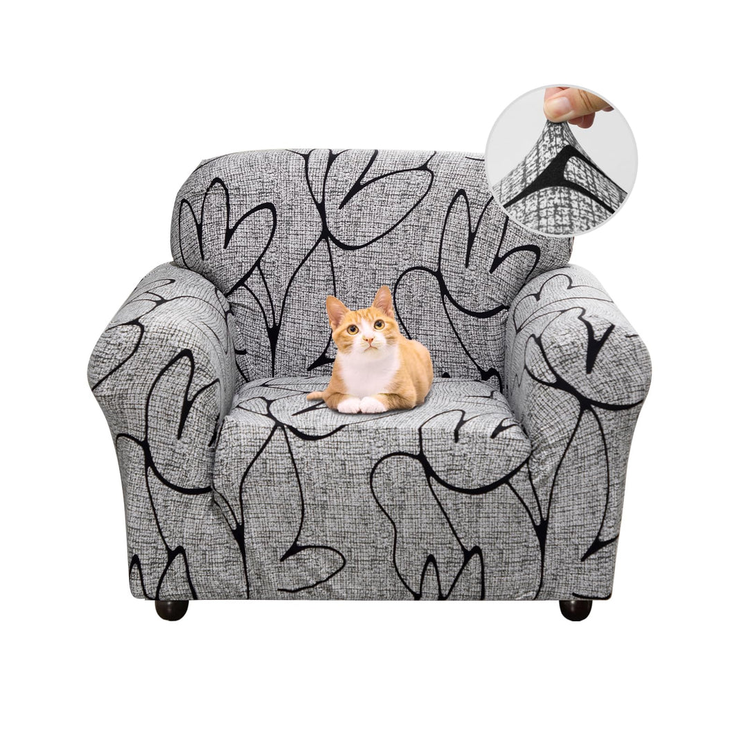 Jaotto Sofabezug 1 Sitzer Elastischer Stretch Spandex Sofa Überwürfe Sofahusse Antirutsch Waschbar S