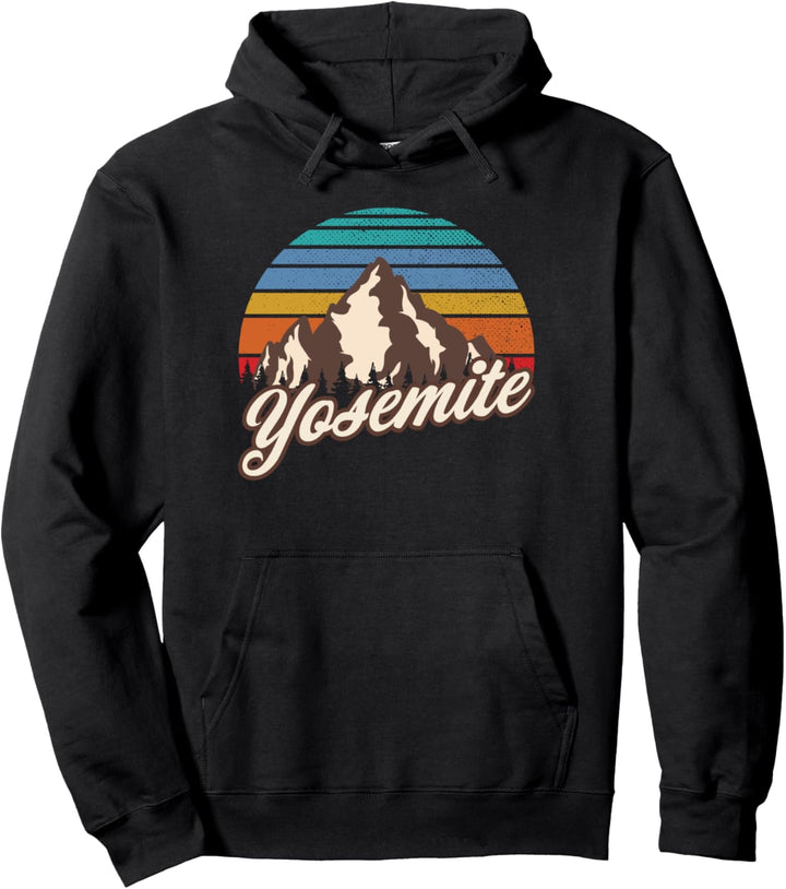 Yosemite Retro 80er Jahre Style Mountain Sunset Pullover Hoodie