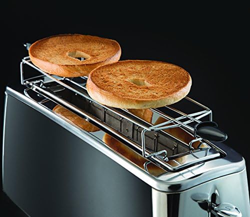 Russell Hobbs Toaster [Langschlitz für 2 Scheiben / 1 breite Brotscheibe] Luna Edelstahl Grau (extra