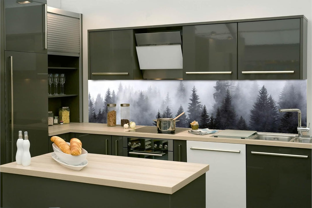 DIMEX Küchenrückwand Folie Selbstklebend NEBLIG 260 x 60 cm | Klebefolie - Dekofolie - Spritzschutz