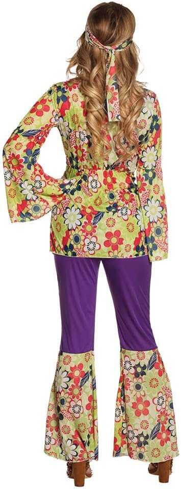 Boland - Erwachsenen-Kostüm Hippie Lady, verschiedene Grössen, Stirnband, Oberteil und Hose, Flower