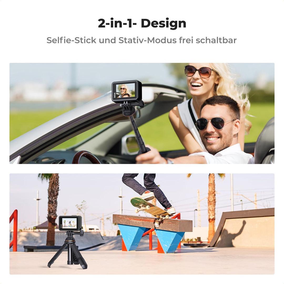 K&F CONCEPT MS10 GoPro stativ, Go Pro Selfie Stick, Tripod,33CM Tischstativ, Tragbare SelfieStick Ko
