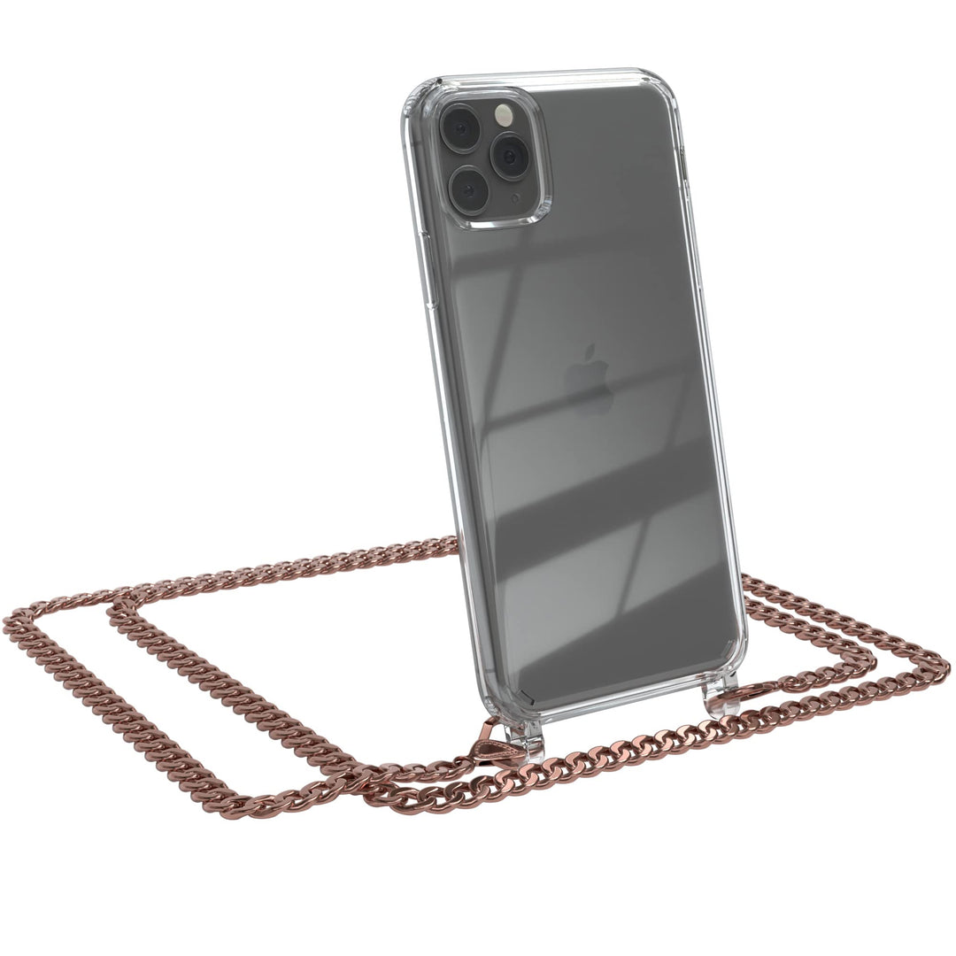 EAZY CASE Handykette kompatibel mit iPhone 11 Pro Max Handyhülle mit Metall Umhängeband und Ersatz K