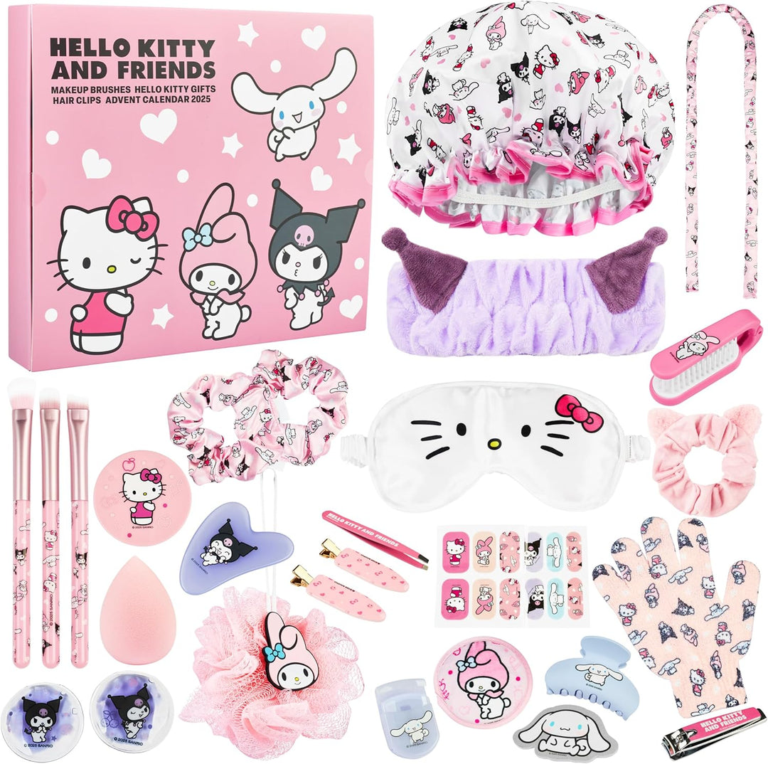 Get Trend Hello Kitty Sanrio Adventskalender 2025 mit Accessoires, Beauty Produkte, Weihnachtskalend