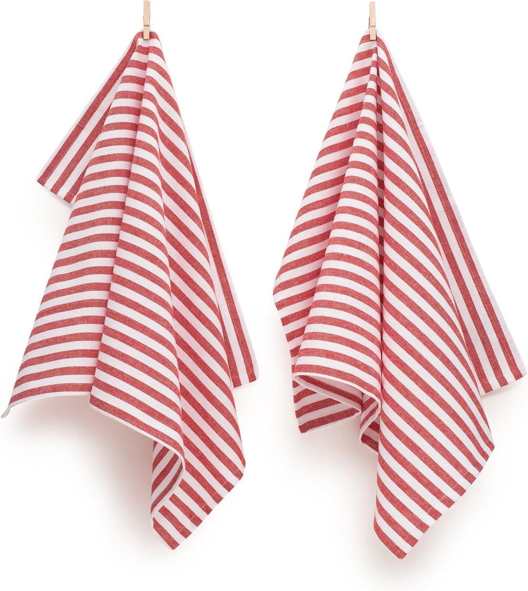 FILU Geschirrhandtücher 8er Pack Rot/Weiss gestreift (Farbe und Design wählbar) 45 x 70 cm - hochwer