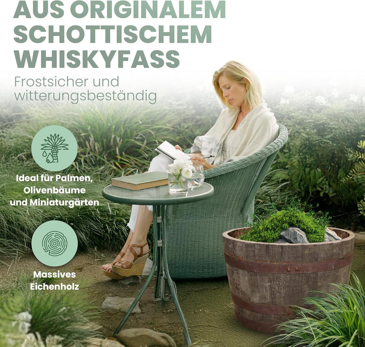 Temesso Halbes Fass aus einem originalen schottischen Whiskyfass (Natur unbehandelt) 90 Liter Standa