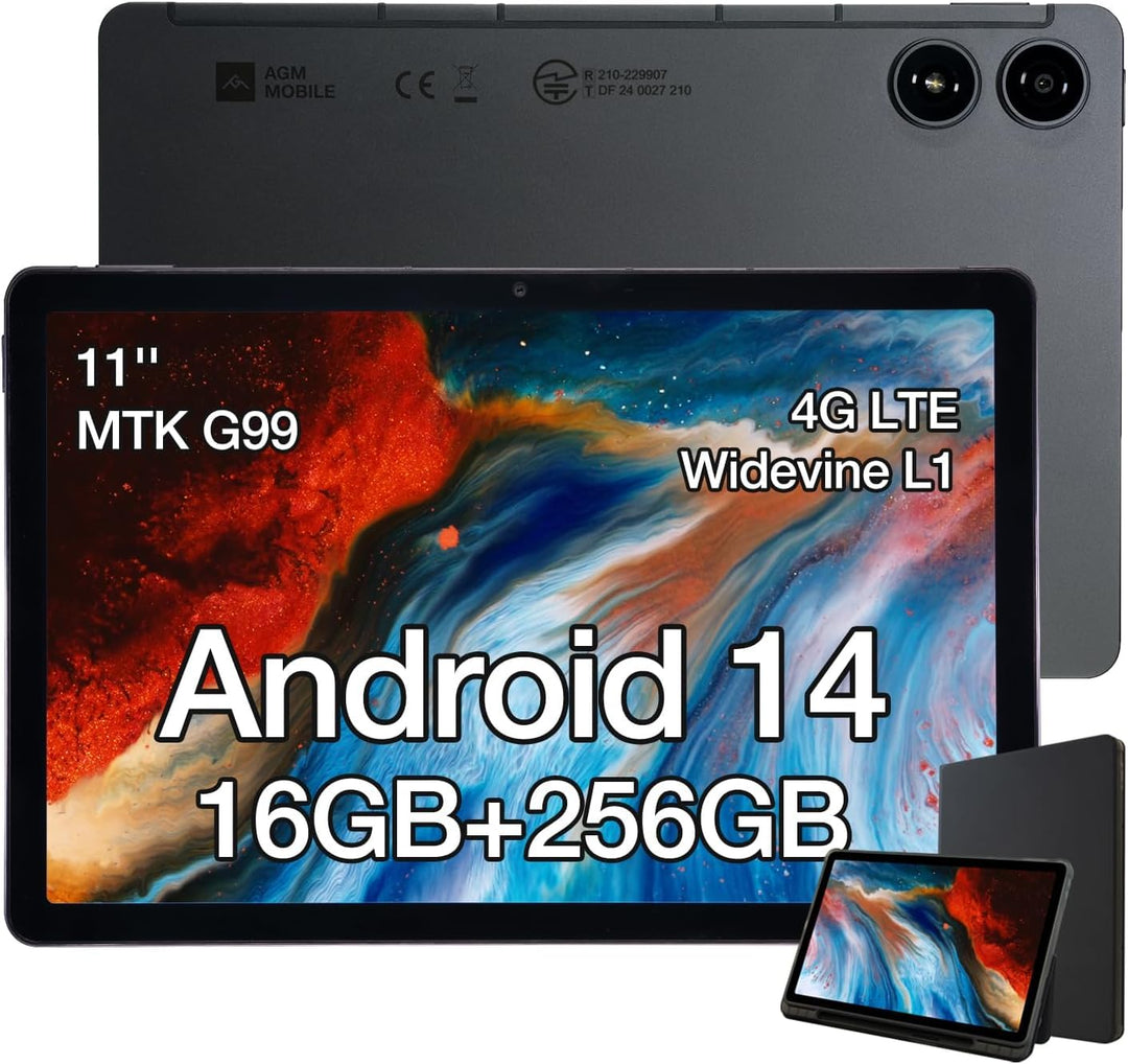 AGM PAD P2 Android 14 Tablet mit Hülle [2025],Helio G99 Octa Core Tablett, 16(8+8) GB RAM+256GB ROM/