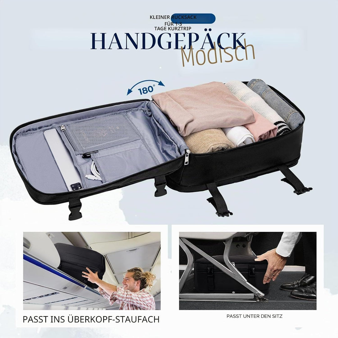 VMIKIV Handgepäck Rucksack 40x20x25 für Ryanair Rucksack Damen Wasserdicht Laptop Rucksack Herren fü